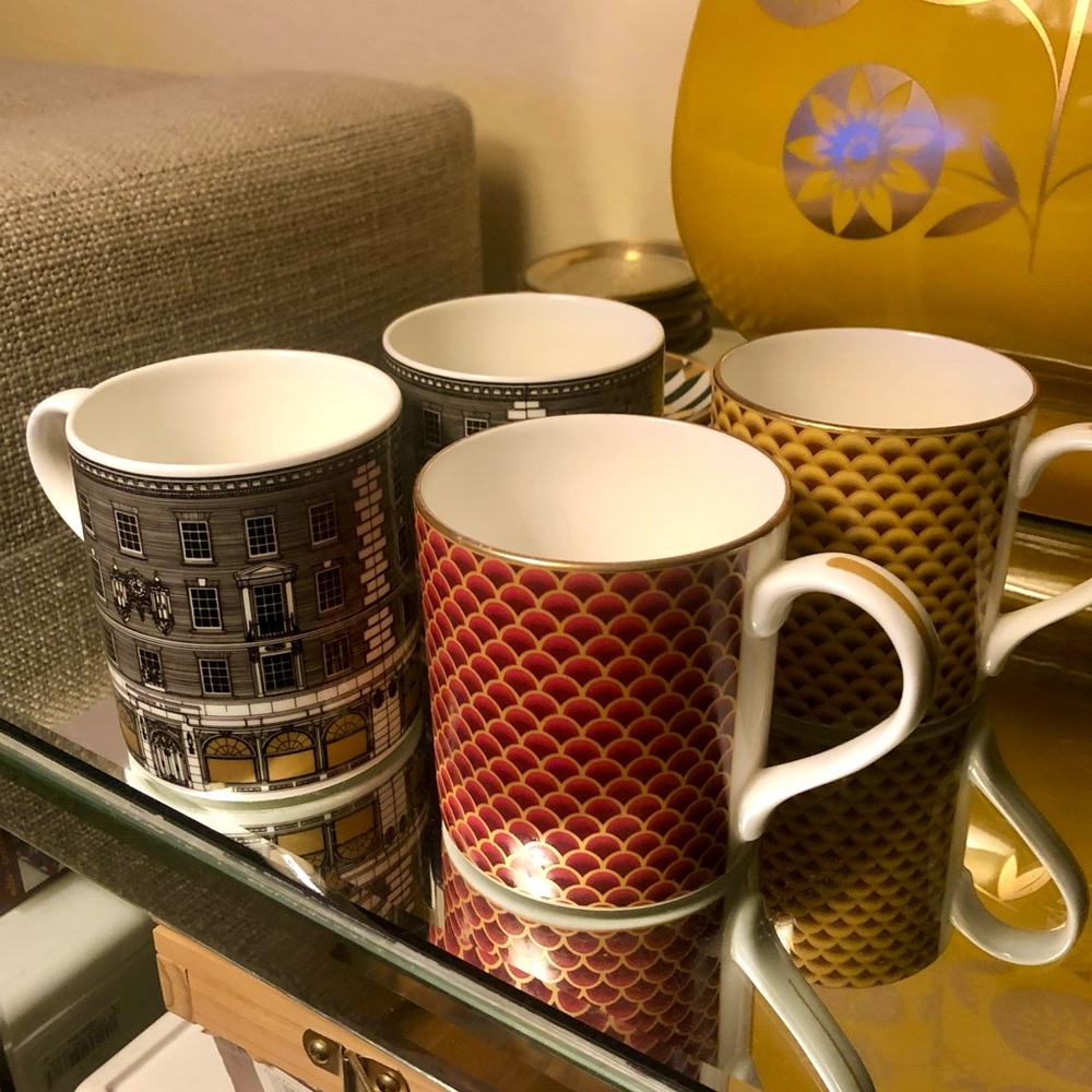 Fortnum & Mason Bone China + 18K Gold Trim Mugs